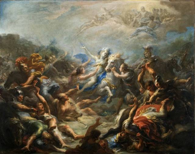 卡米利亚与维吉尔的埃涅阿斯之战油画素材