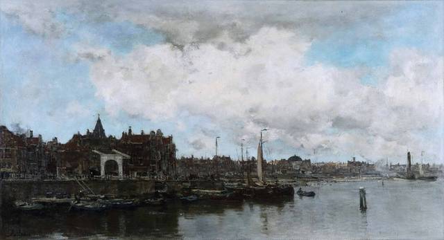 阿姆斯特丹港口油画装饰画
