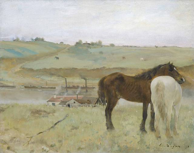欧美牧场马匹油画