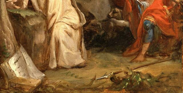 圣马丁与乞丐分享他的外套油画素材