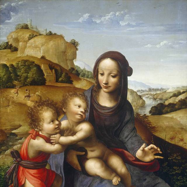 欧美人物母子肖像油画
