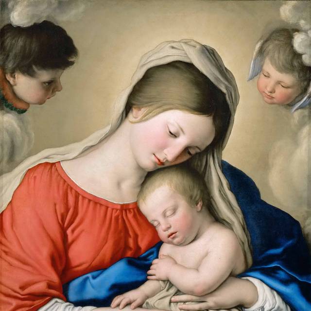 婴儿耶稣的睡眠油画素材