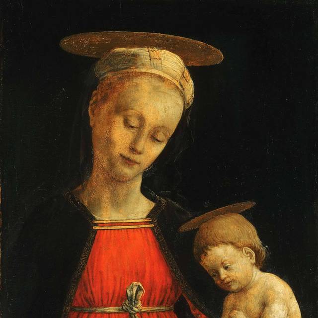 圣母圣子和小鸟油画装饰画