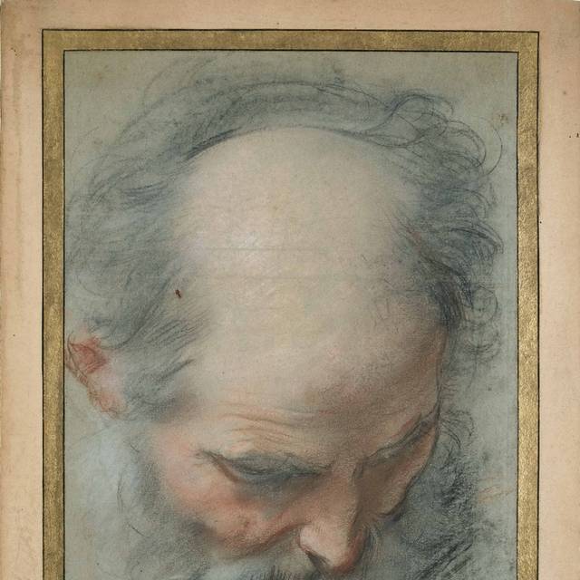 秃顶男人油画装饰画