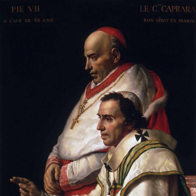 教皇庇护七世和红衣主教卡普拉拉的画像油画装饰画