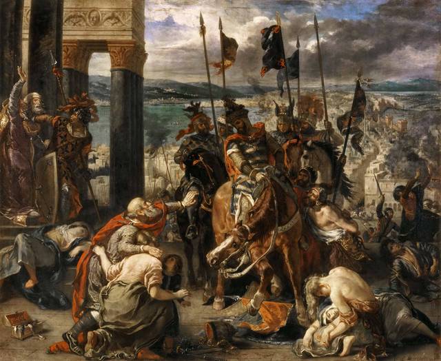 十字军战士接替君士坦丁堡油画装饰画