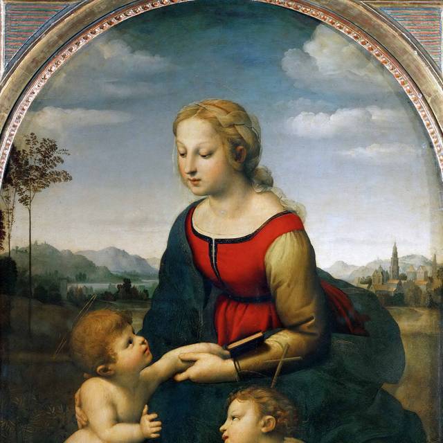 麦当娜与孩子和年轻的圣约翰油画素材