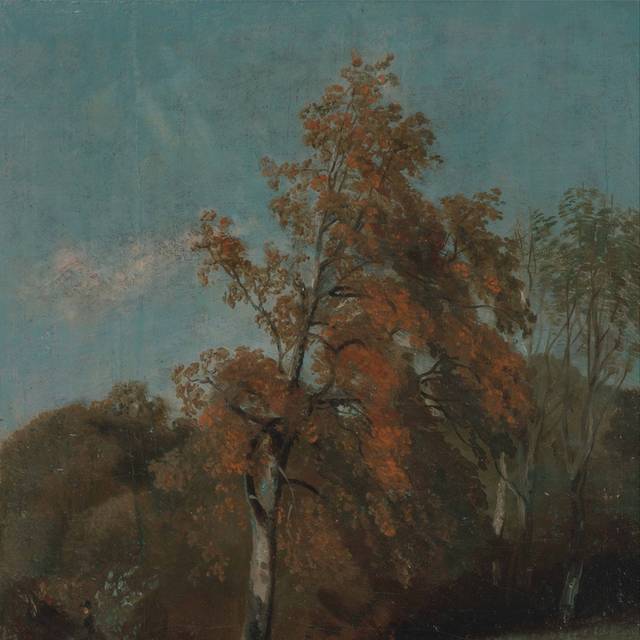 秋日树木油画装饰画