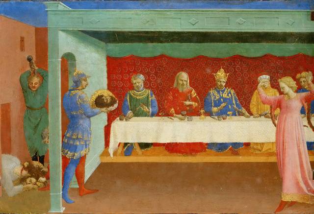 斩首施洗者圣约翰和希律王的盛宴与莎乐美舞蹈油画装饰画