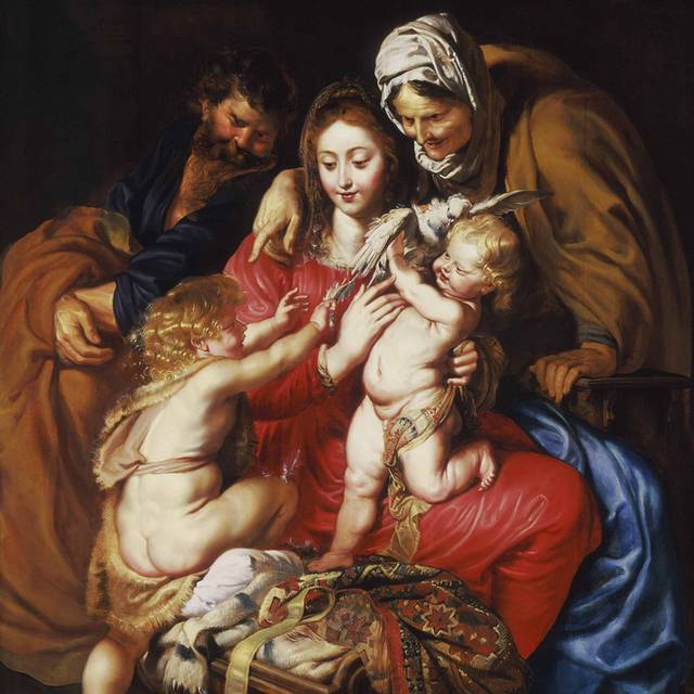 圣家族圣伊丽莎白圣约翰油画素材