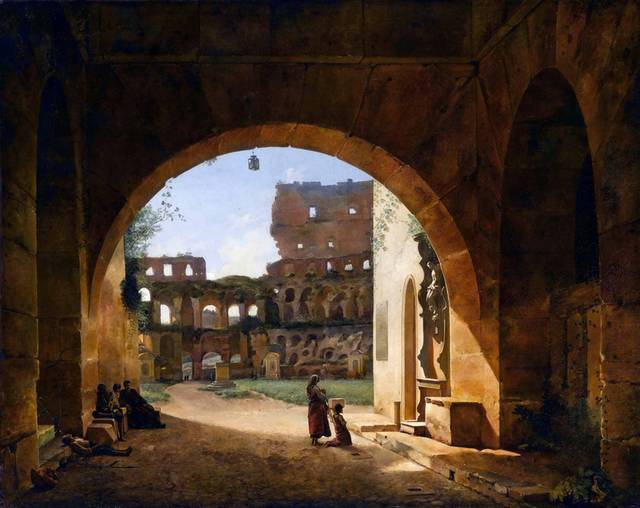 罗马圆形竞技场的内部油画装饰画