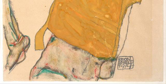 黄色背心的男人抽象画