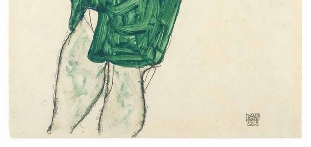 绿色外套的男人抽象画