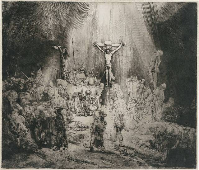 被钉在十字架上的基督油画素材