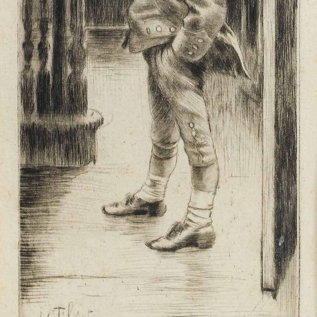 小男孩素描装饰画