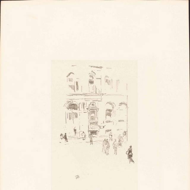 城中街道素描装饰画