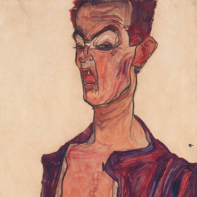 张着嘴的男人抽象画