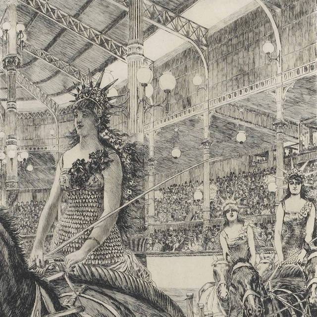骑马的女人素描装饰画