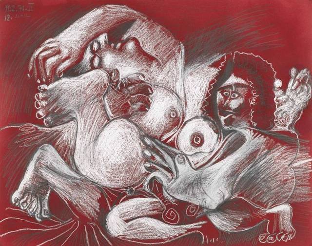 裸体男女抽象装饰画
