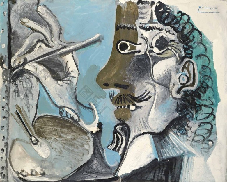 绘画的男人抽象装饰画_图品汇