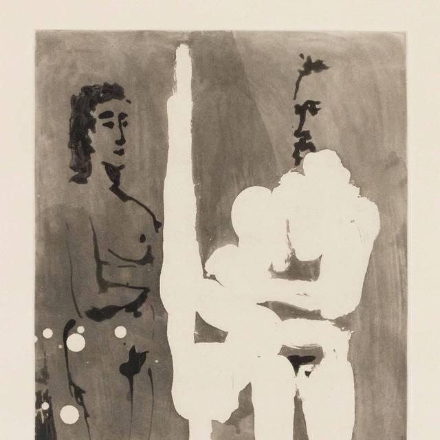 裸体的男女抽象装饰画