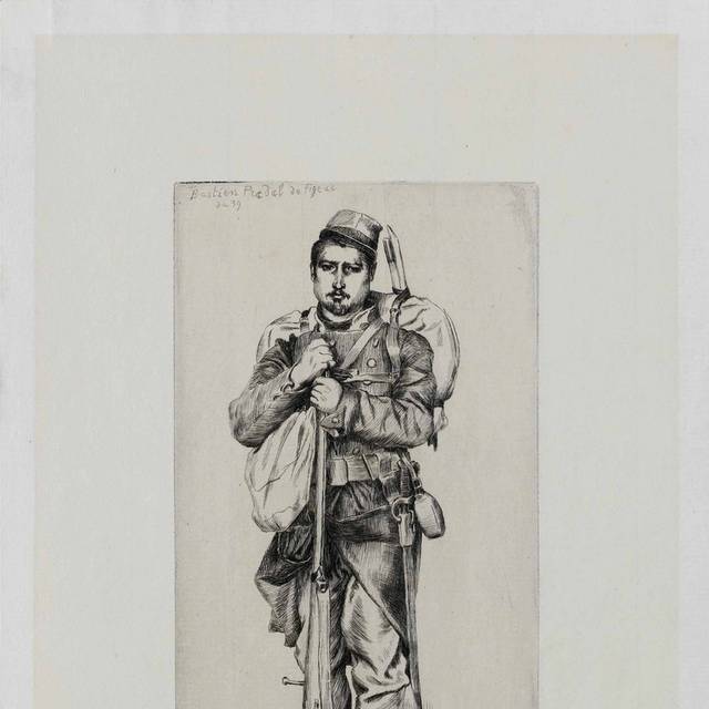 士兵素描装饰画