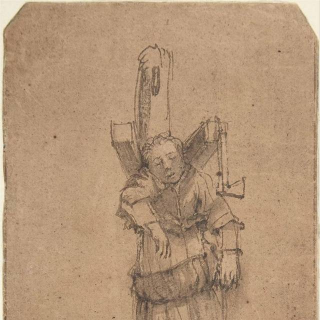 挂在绞刑架上的埃尔斯杰·克里斯蒂安素描画