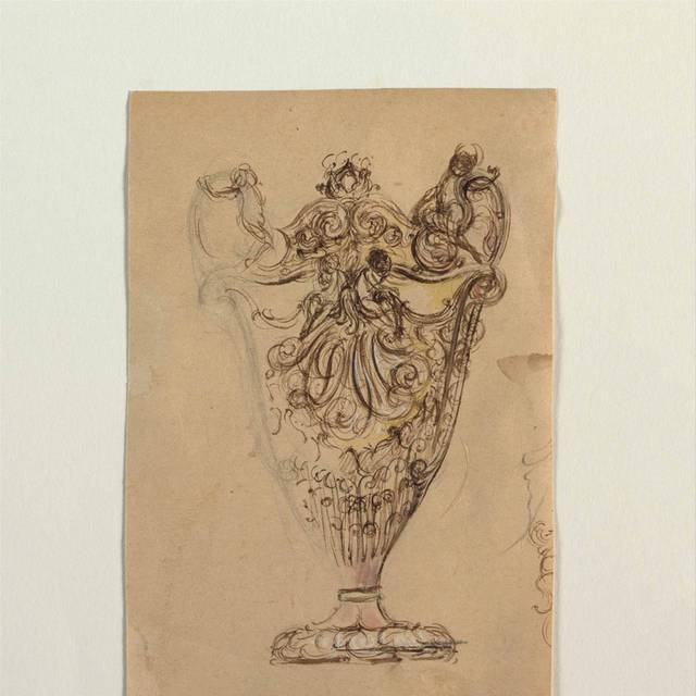亚当斯花瓶的设计图素描画