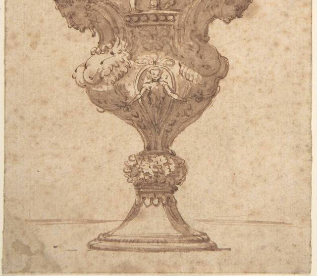 古董花瓶素描装饰画