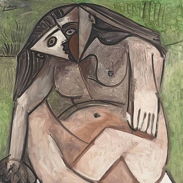 坐着的裸女抽象装饰画