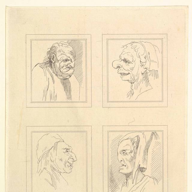 四个人像素描装饰画