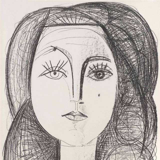 左右女脸抽象装饰画