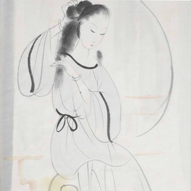 中国风梳妆女子中式装饰画