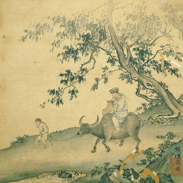 牧牛中式装饰画
