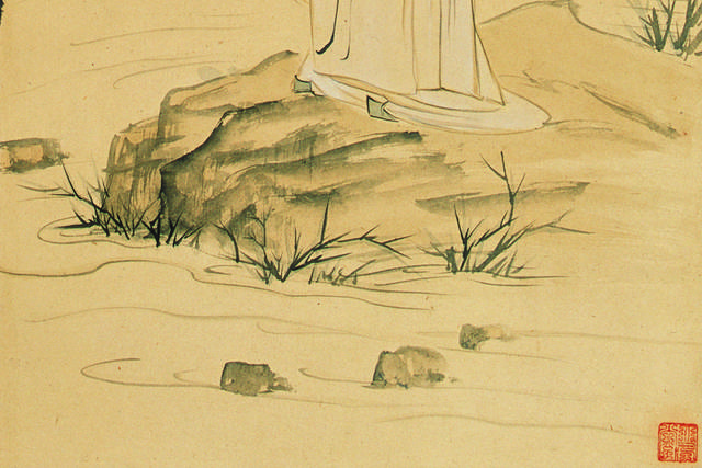 松树人物中式装饰画