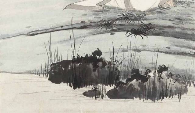 松柏下的老人装饰画