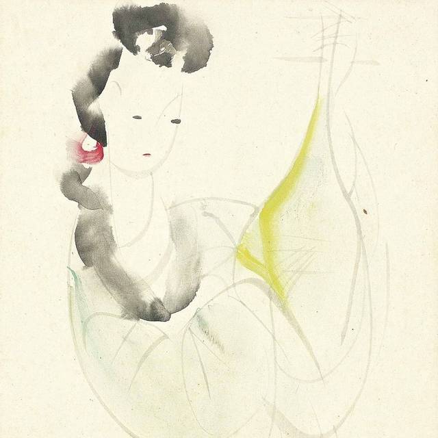 弹琵琶的女人中式装饰画