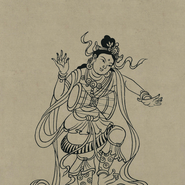 莫高窟五代舞伎菩萨装饰画