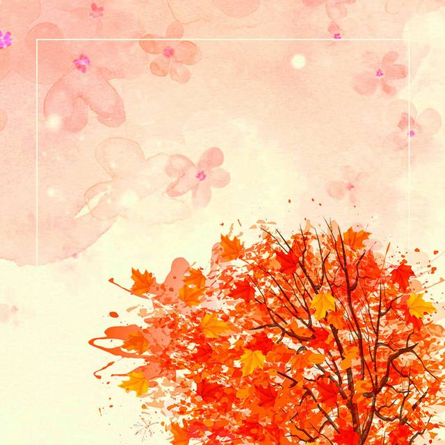 红色枫叶与自行车秋季素材