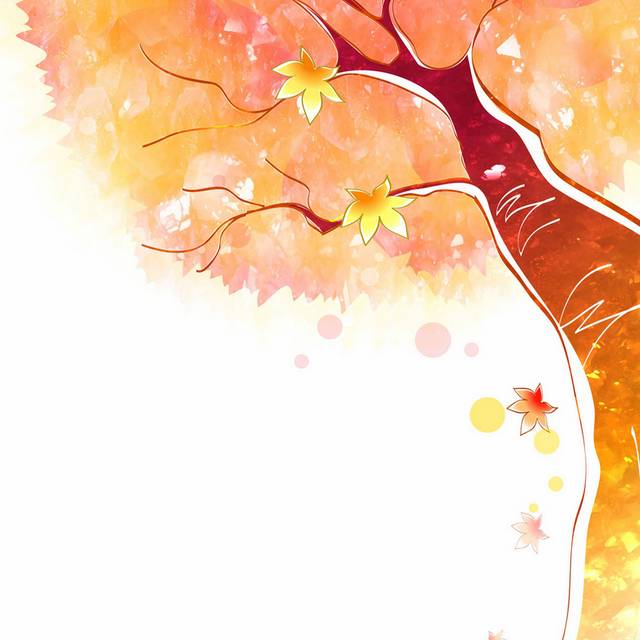 手绘秋季树木素材