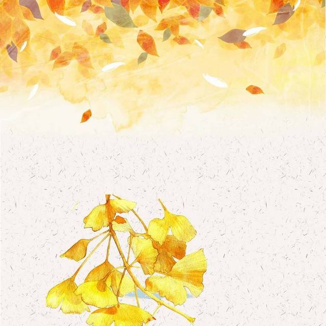 金色秋叶与女孩秋季背景