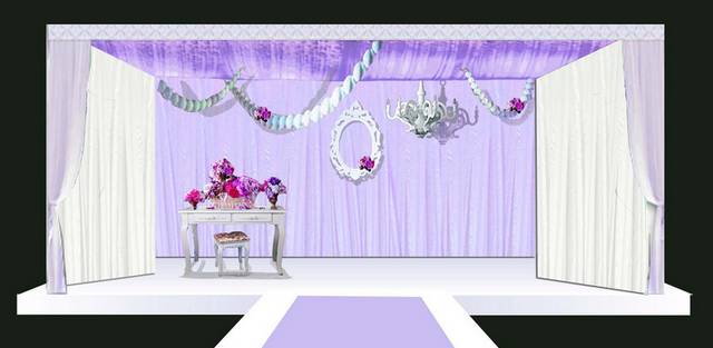 紫白欧美婚礼背景