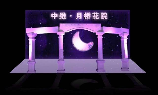 紫色月亮婚礼背景