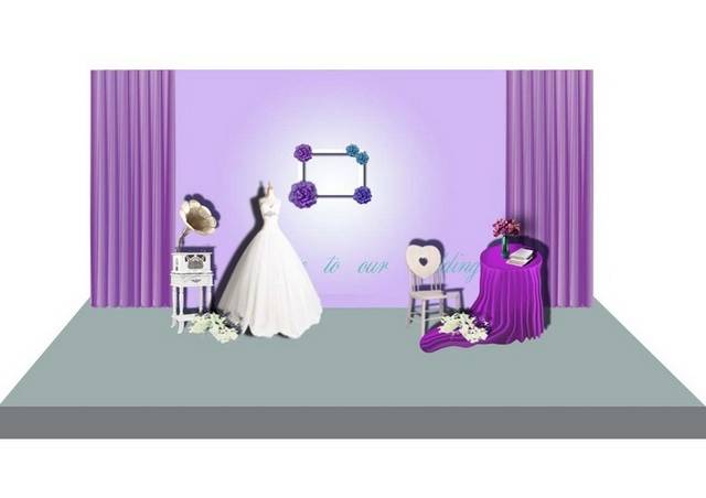 紫色简欧婚礼背景