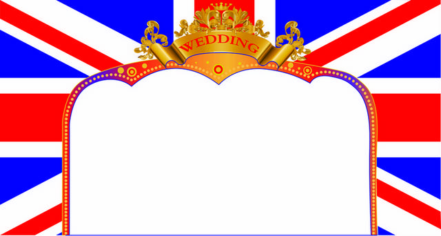 红蓝白英式婚礼背景