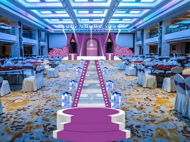 紫蓝婚礼舞台背景