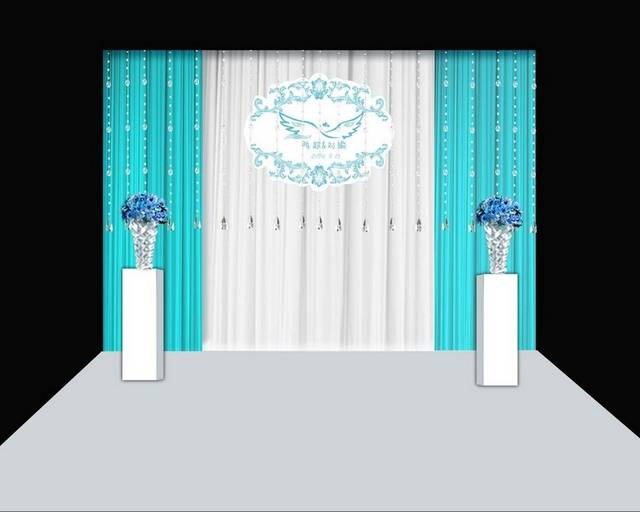 蓝色舞台婚礼背景
