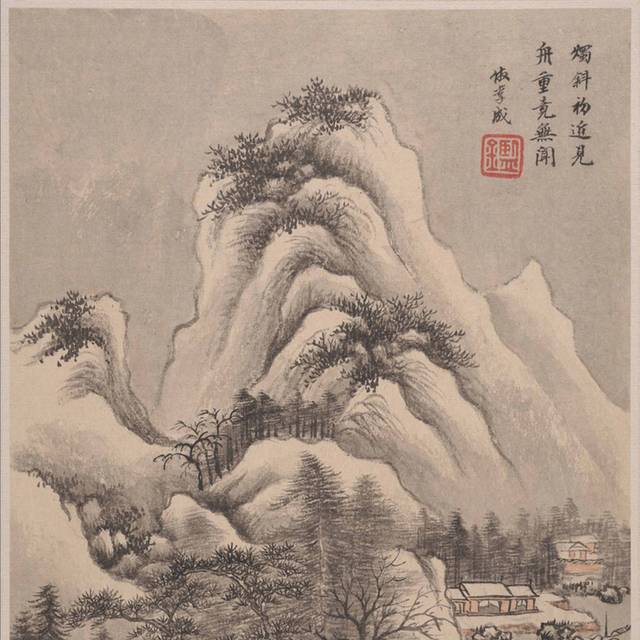 大气水墨山水装饰画背景