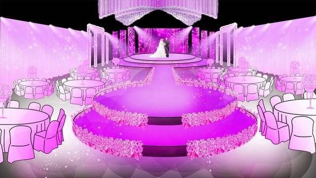 紫粉色梦幻婚礼背景