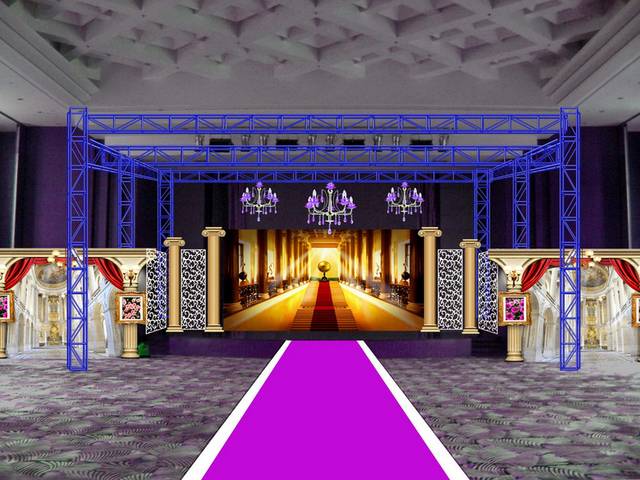 紫色欧美殿堂婚礼背景